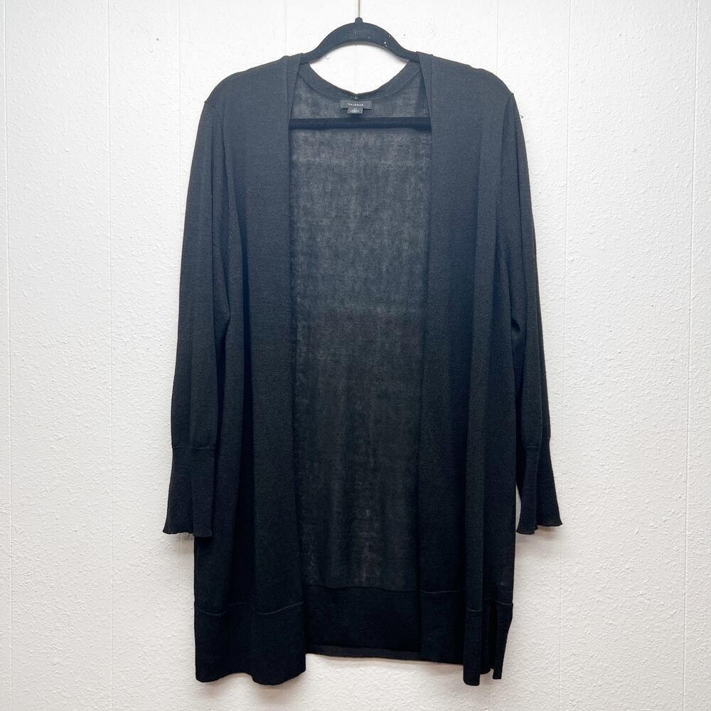 Halogen Linen Blend Open Front Knit Cardigan Women 2X Longline Breathable Casual